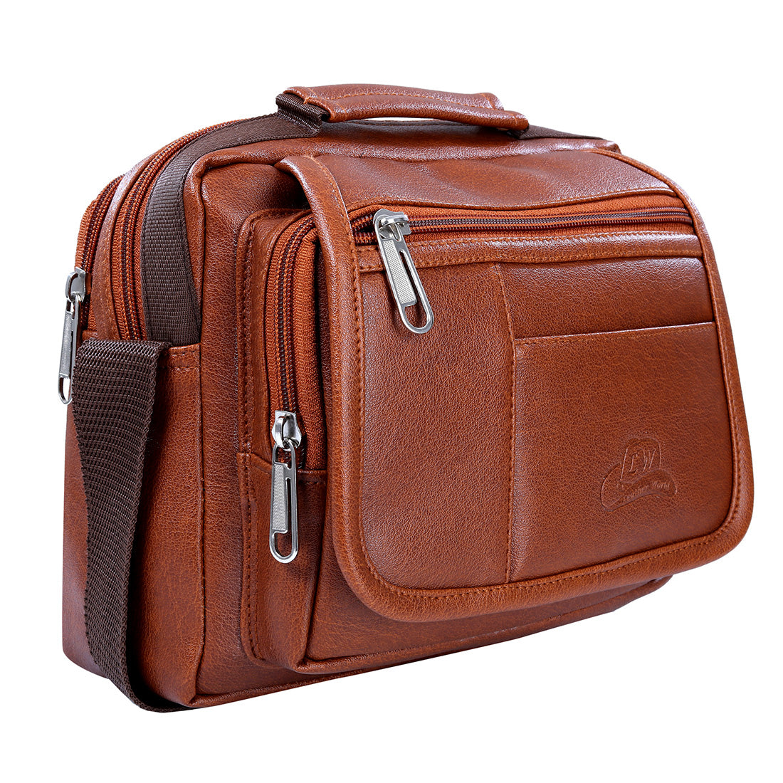 Leather World PU Leather Crossbody Sling Stylish Unisex Convenience