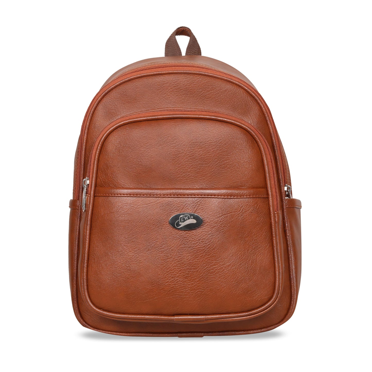 Leather World Backpack for Women Vegan Leather Travel Backpack Vintage Shoulder Bags Girls (Tan)