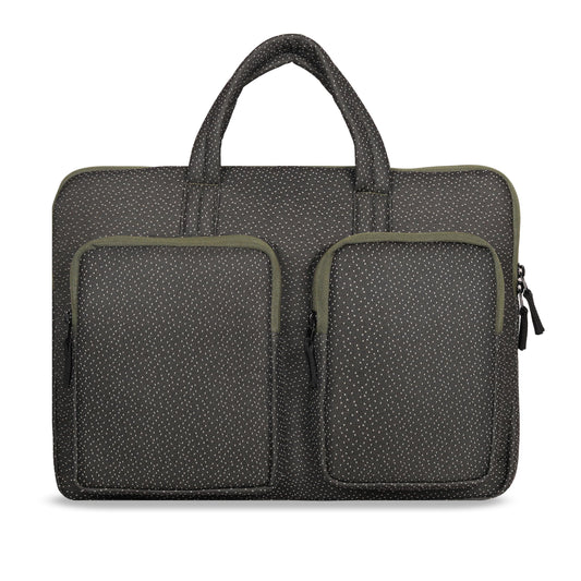 Leather World 15.6 inch Laptop Briefcase Shoulder Sling Office Business Professional Travel Messenger Bag for Men and Women Water Repellent Formal Executive Bags. (Green)