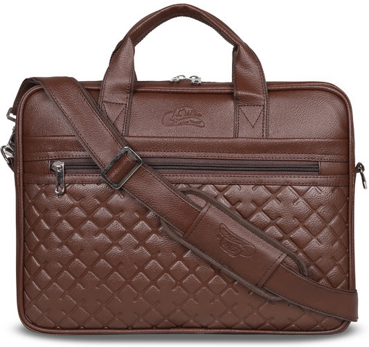 Leather World 15.6 inch Laptop Briefcase Shoulder Sling