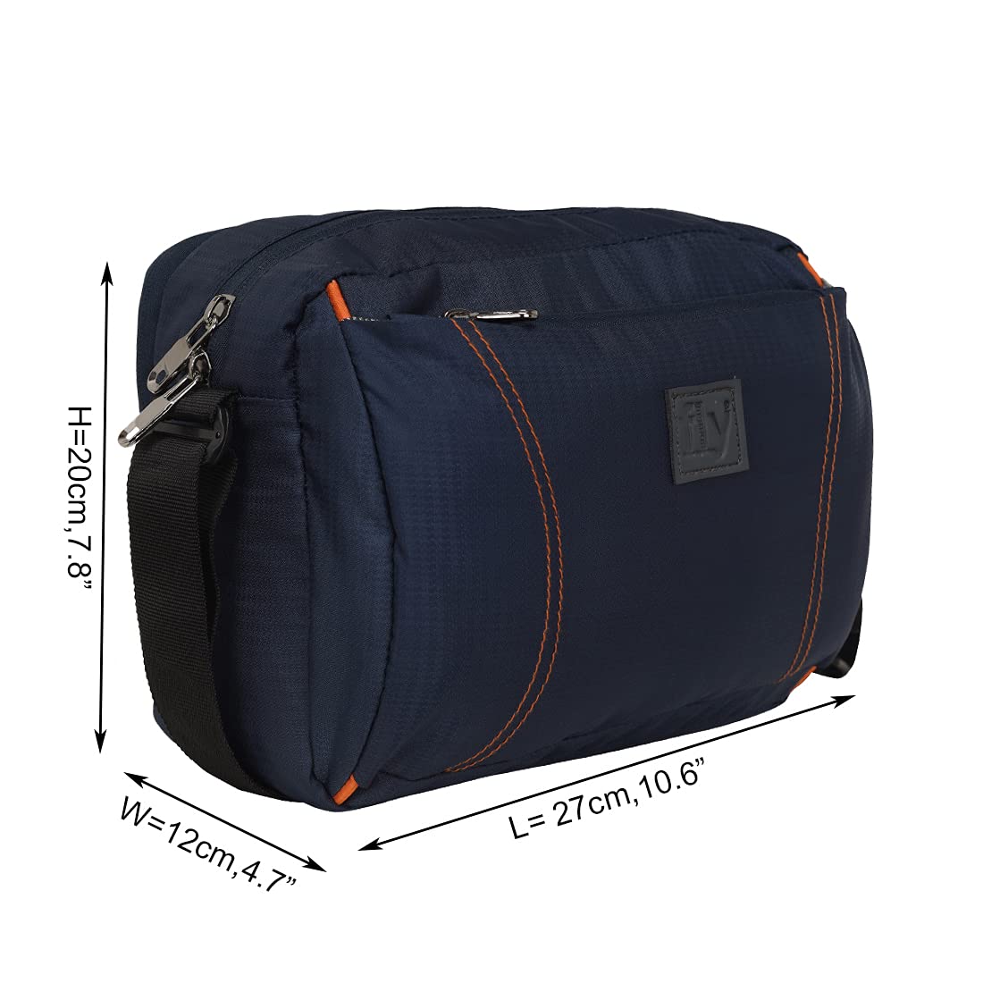 Fly Fashion Nylon Sling Bag for Men Cross Body Travel Office Business Messenger one Side Shoulder Bag for Men and Women - Blue