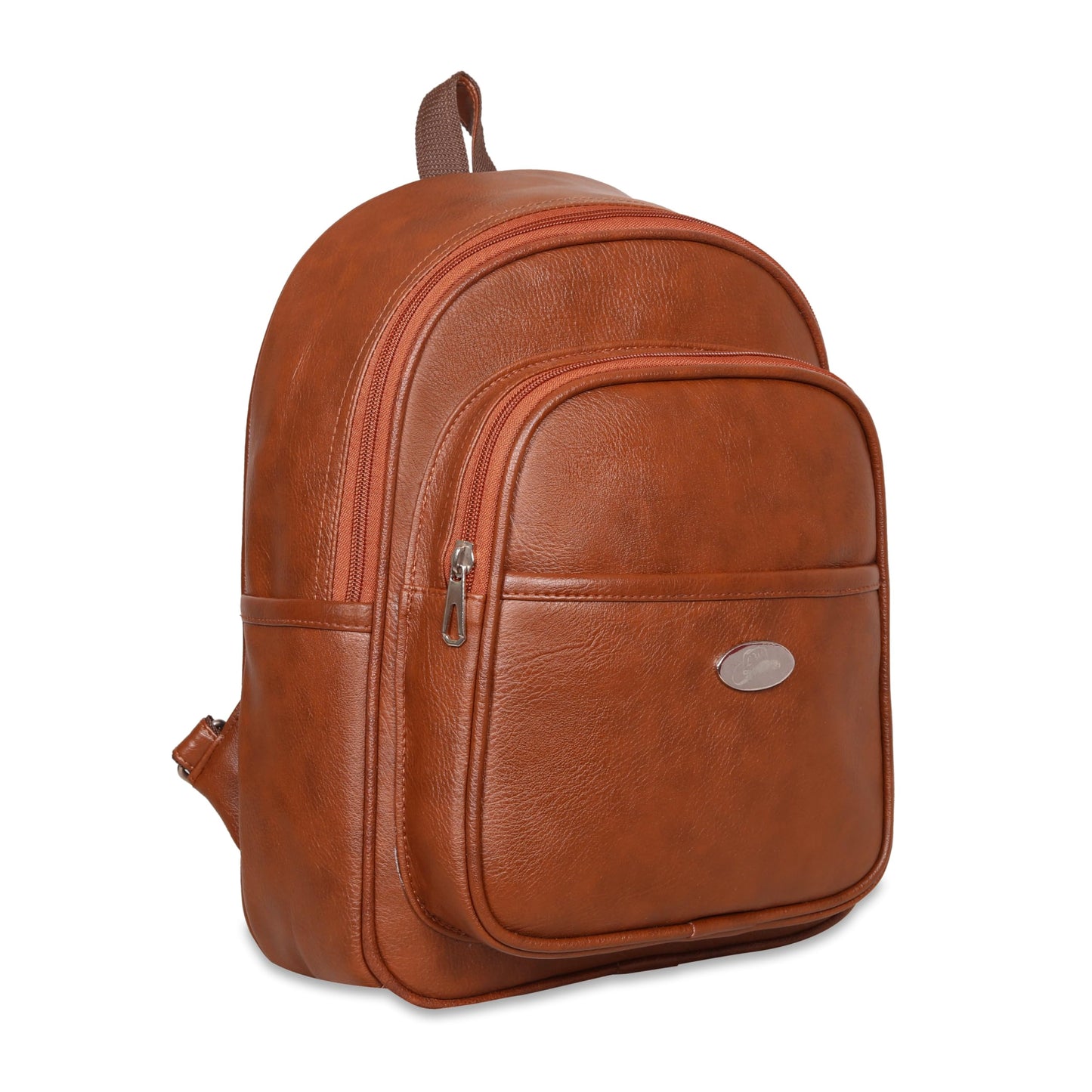 Leather World Backpack for Women Vegan Leather Travel Backpack Vintage Shoulder Bags Girls (Tan)