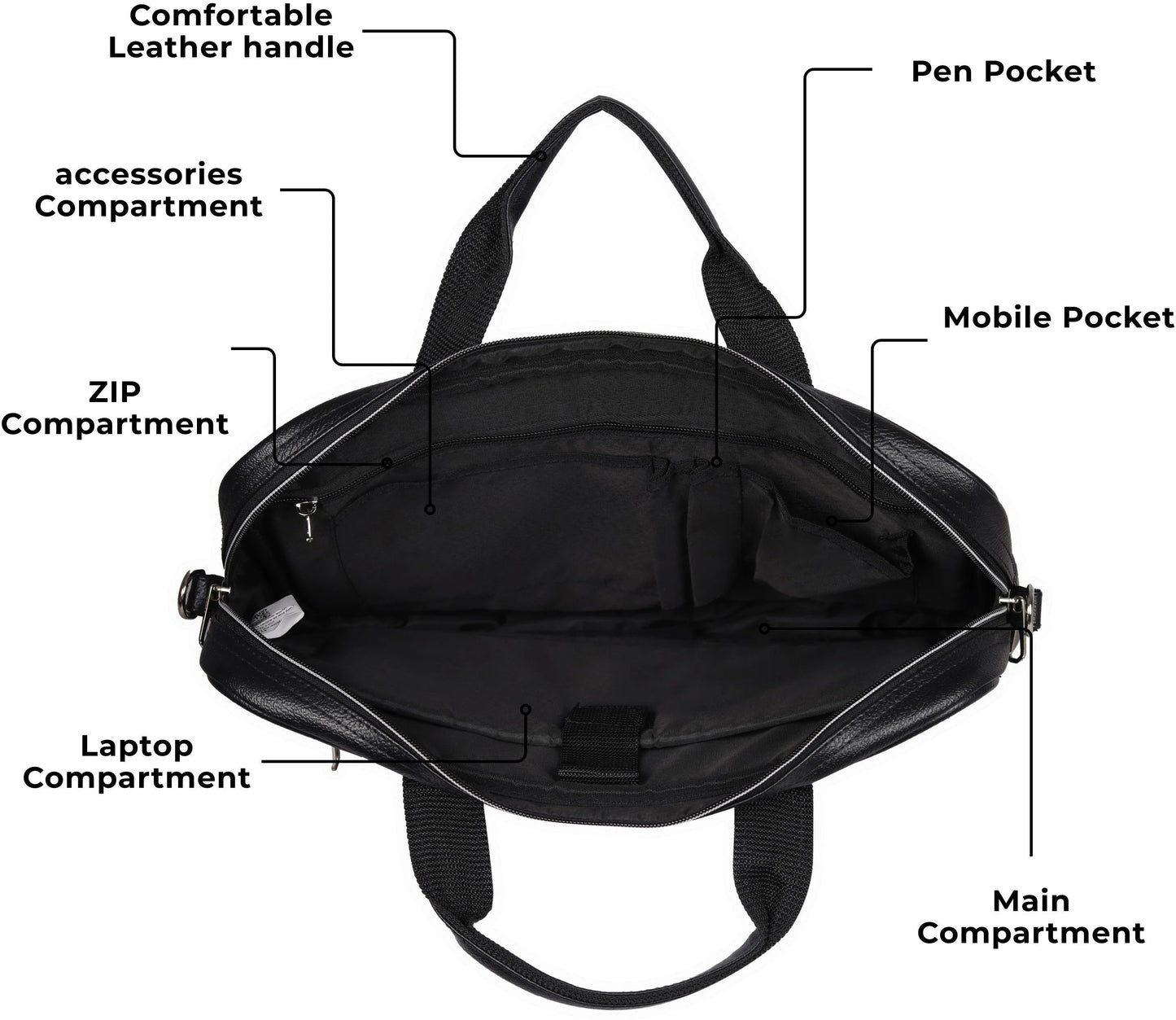 Leather World 15.6 inch Laptop Briefcase Shoulder Sling