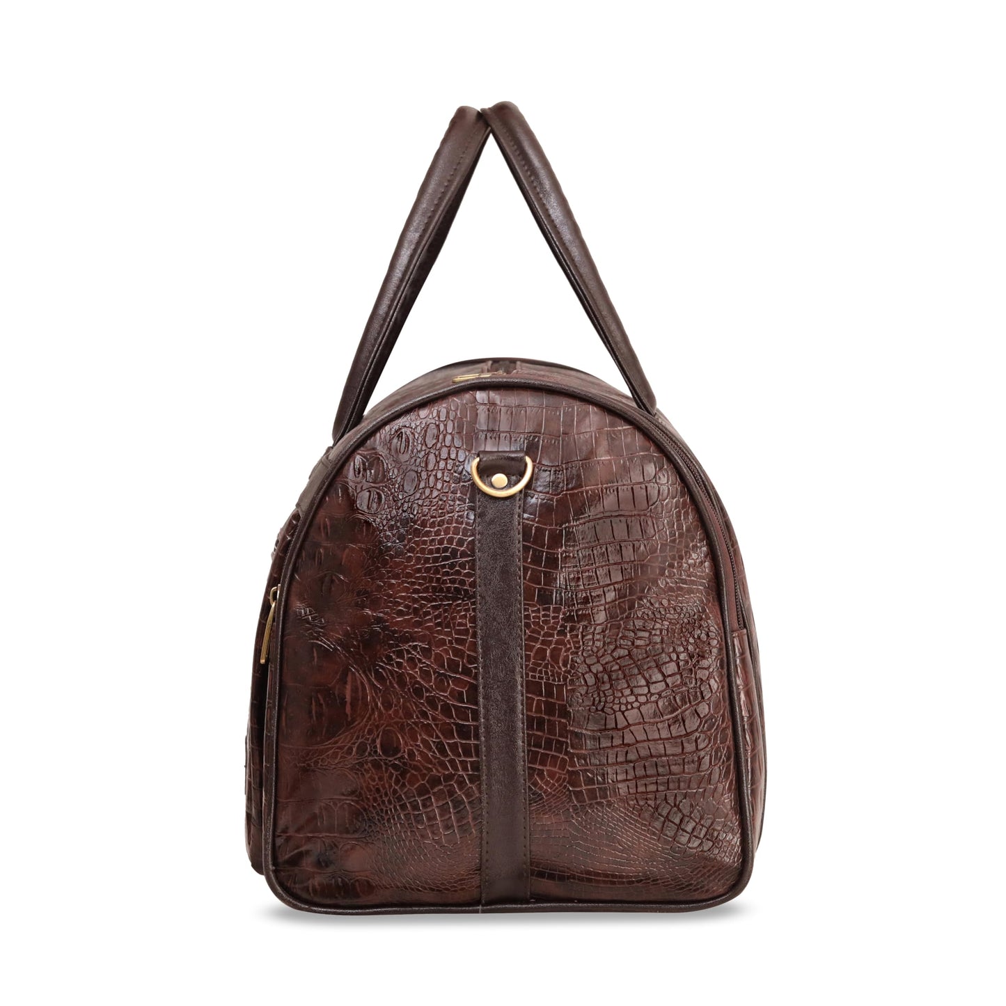 Leather World Duffel Bag Textured Leatherette Luggage Duffle Weekender Bag for Travel - Men and Women's (Brown)