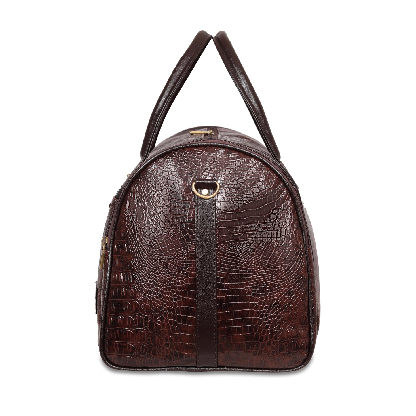 Leather World Leather Unisex Faux Leather Travel Duffle Bag Weekender Bag (Brown)