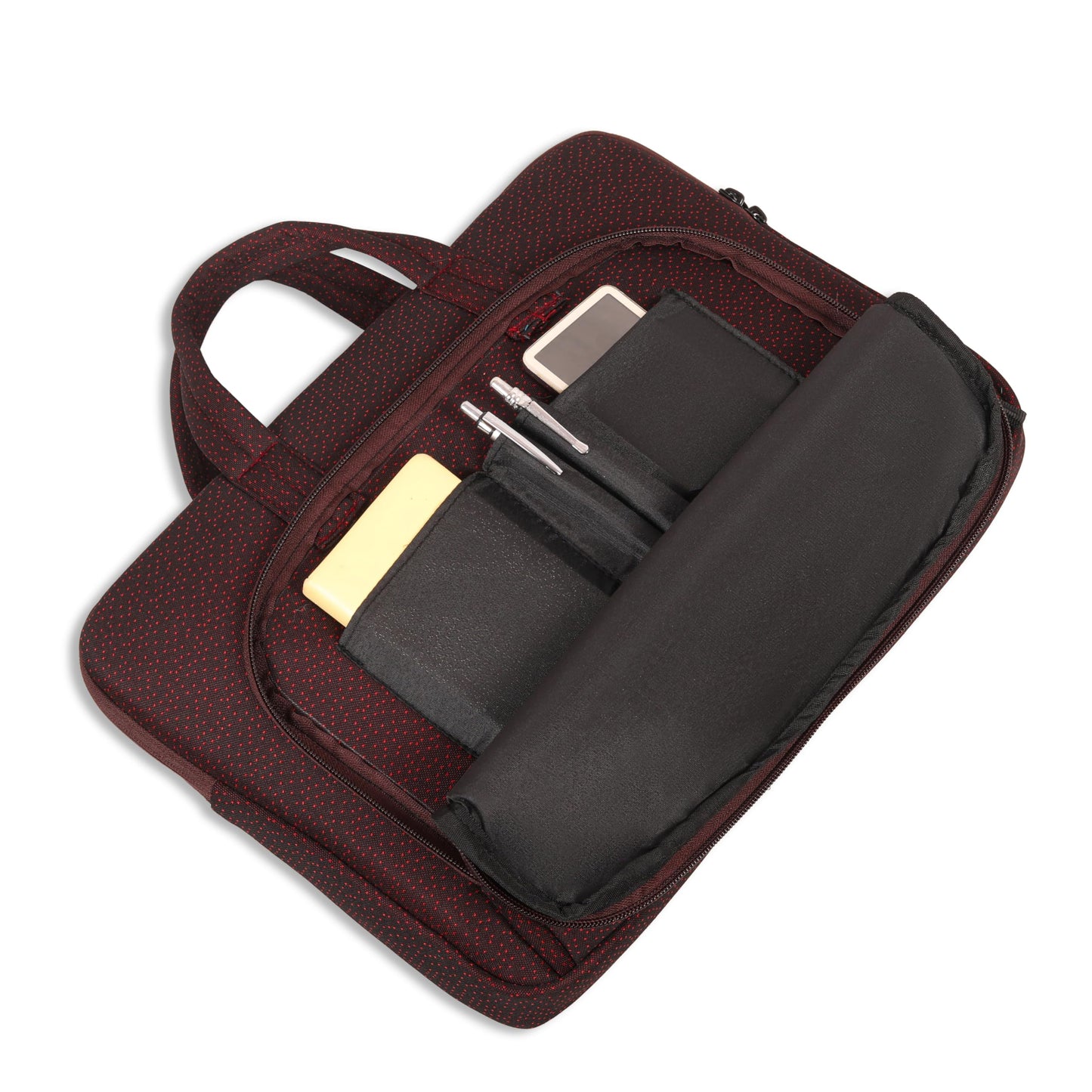 Leather World 15.6 inch Laptop Briefcase Shoulder Sling Office Business Professional Travel Messenger Bag for Men and Women Water Repellent Formal Executive Bags. (Maroon)