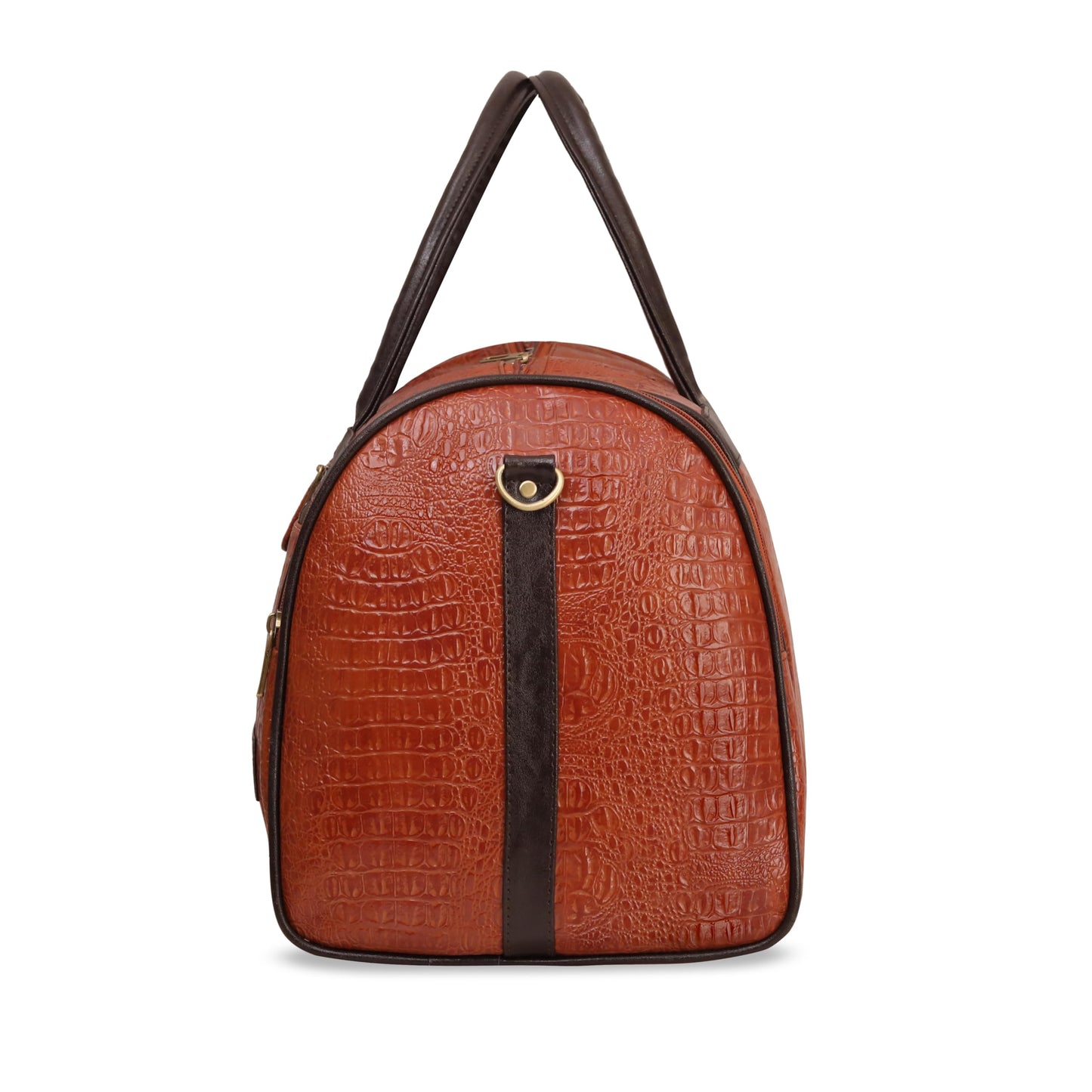 Leather World Leather Unisex Faux Leather Travel Duffle Bag Weekender Bag (Tan)