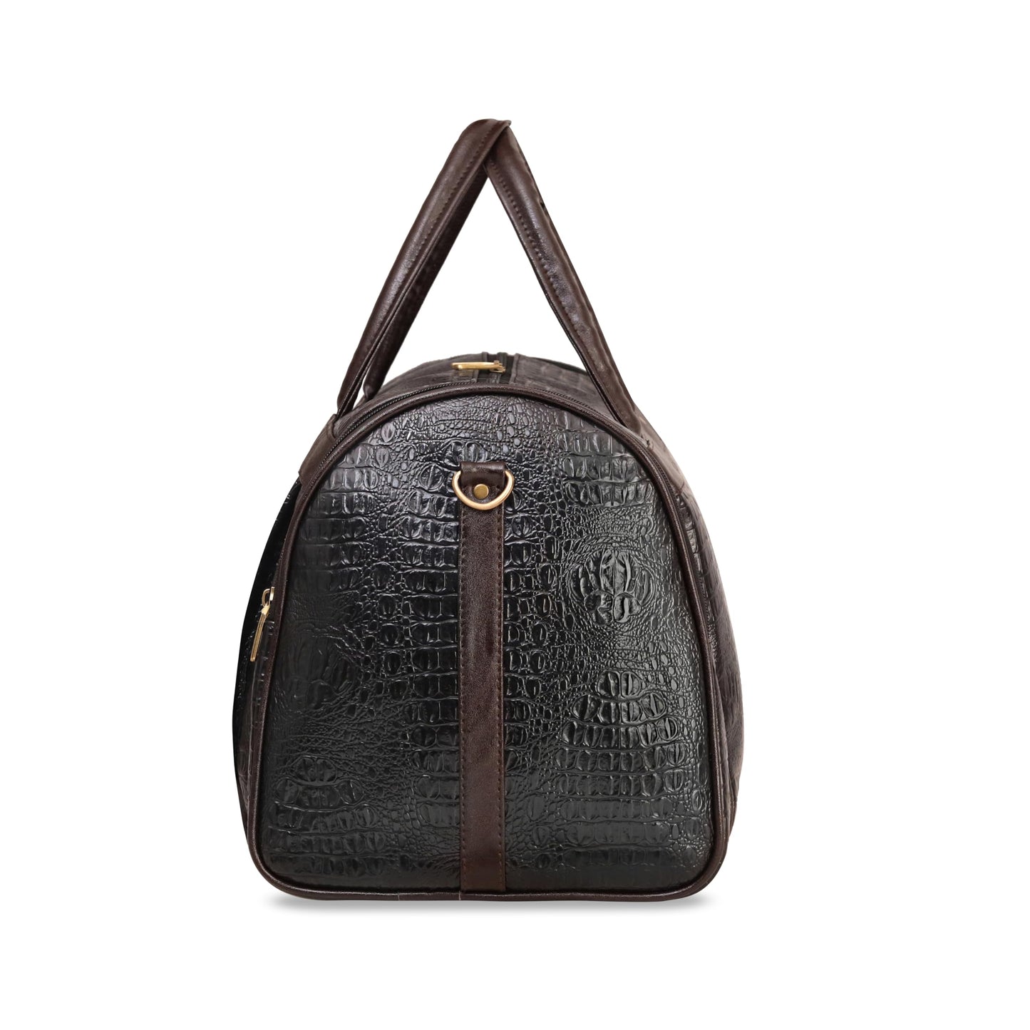 Leather World Duffel bag Textured Leatherette Luggage Duffle Weekender Bag For Travel - Men And Women's - Black