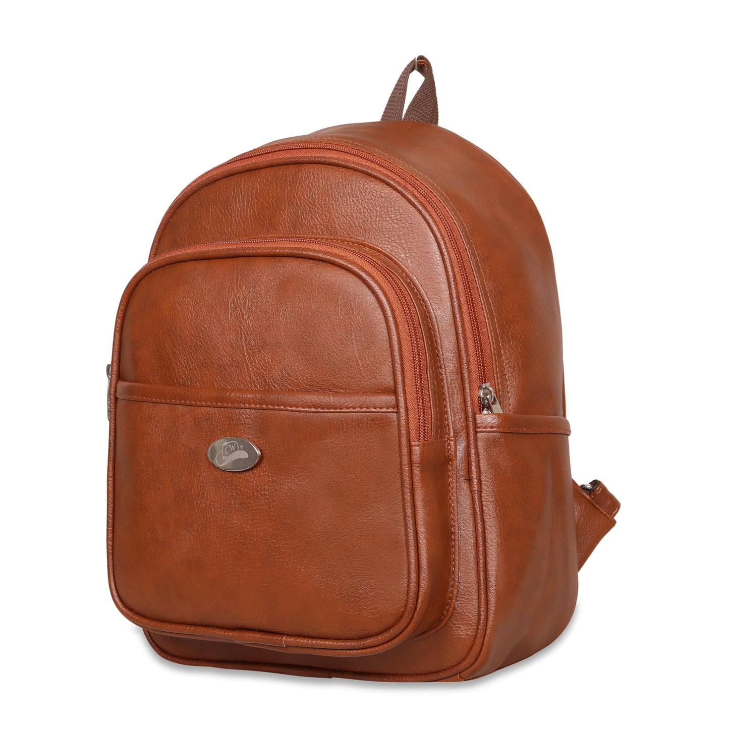 Leather World Backpack for Women Vegan Leather Travel Backpack Vintage Shoulder Bags Girls (Tan)