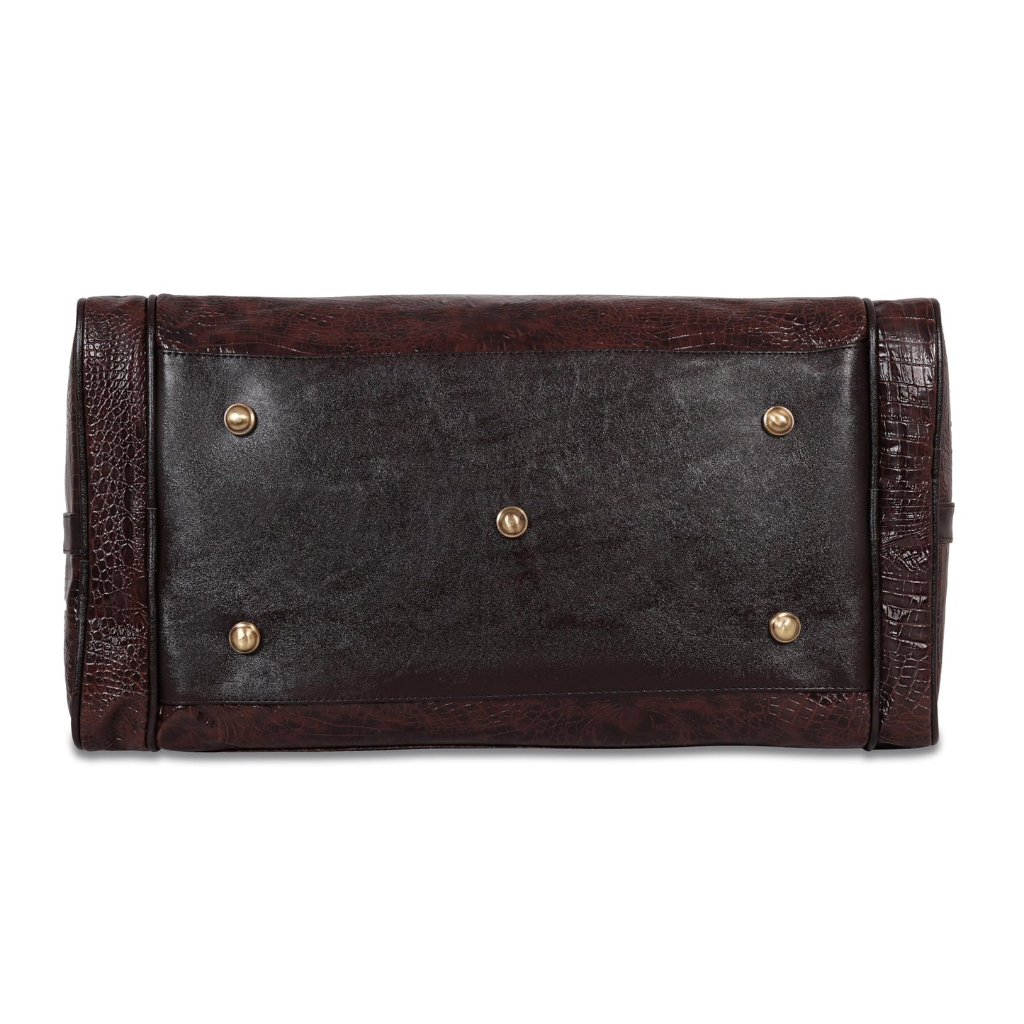 Leather World Leather Unisex Faux Leather Travel Duffle Bag Weekender Bag (Brown)