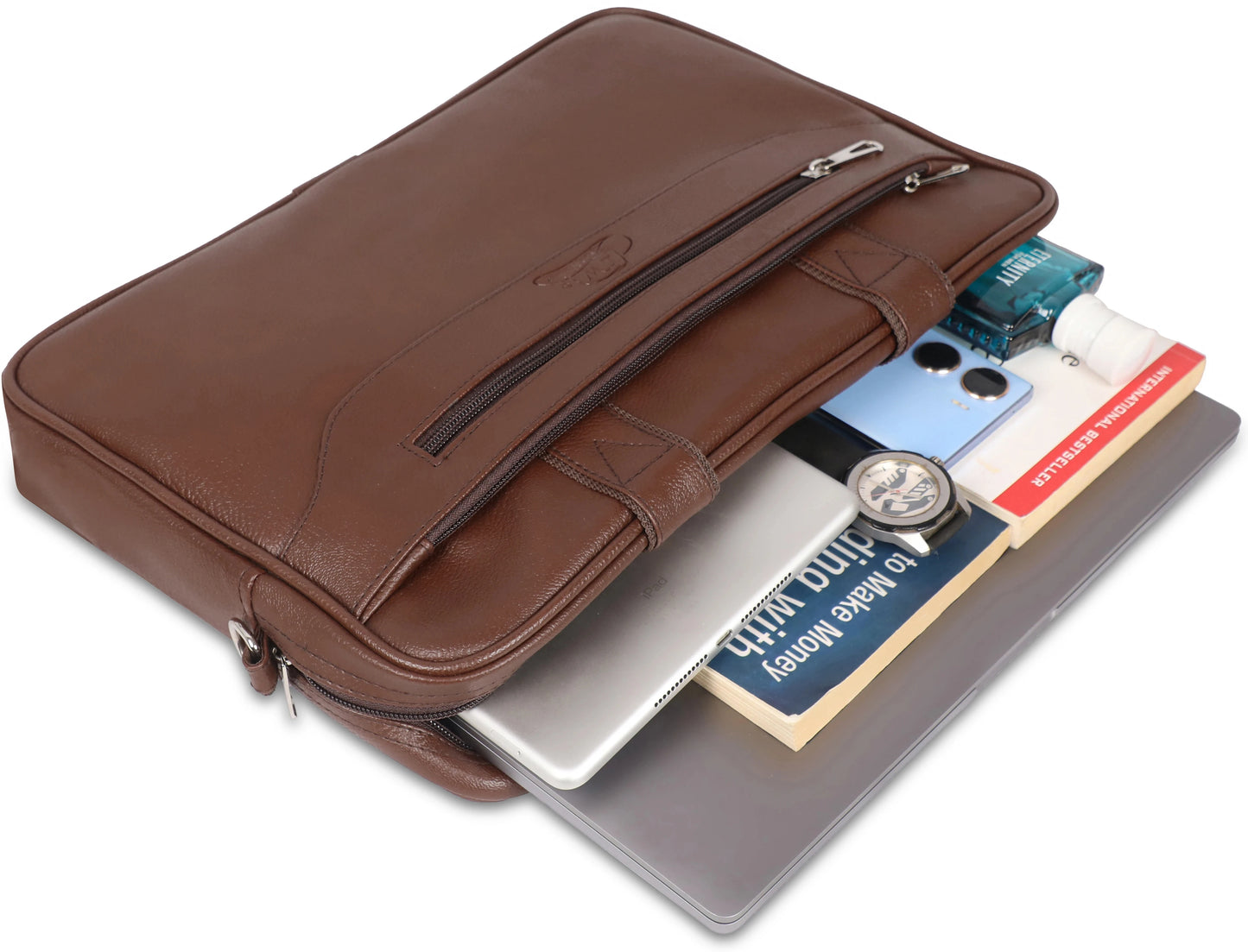 Leather World 15.6 inch Laptop Briefcase Shoulder Sling