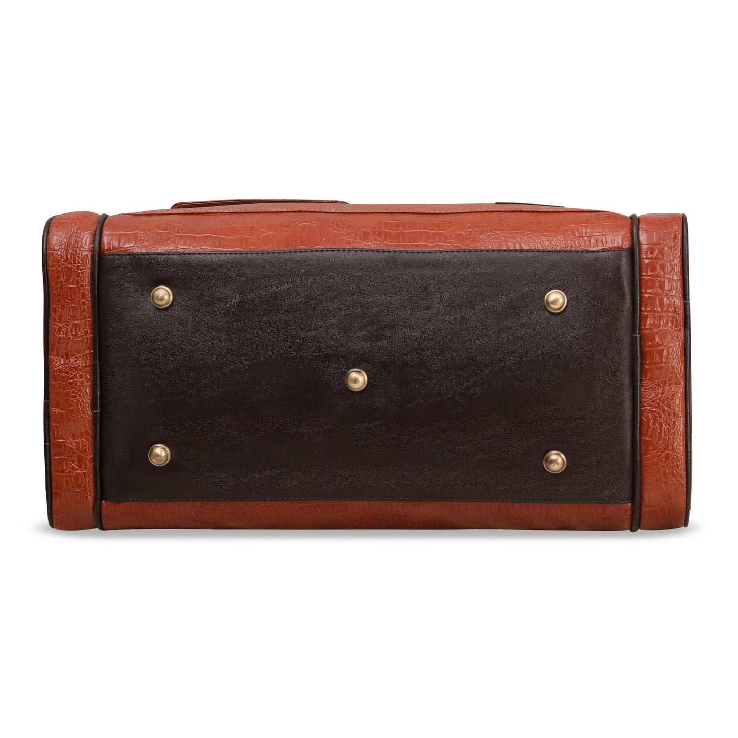 Leather World Leather Unisex Faux Leather Travel Duffle Bag Weekender Bag (Tan)
