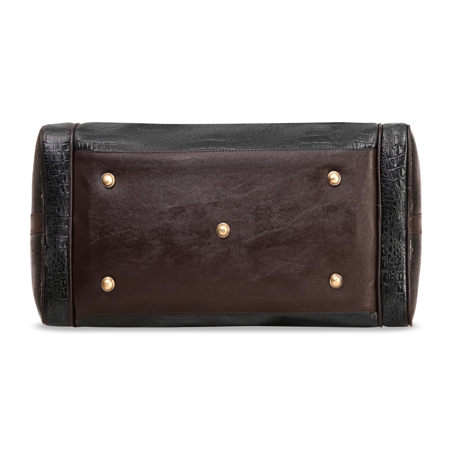 Leather World Leather Unisex Faux Leather Travel Duffle Bag Weekender Bag - Black