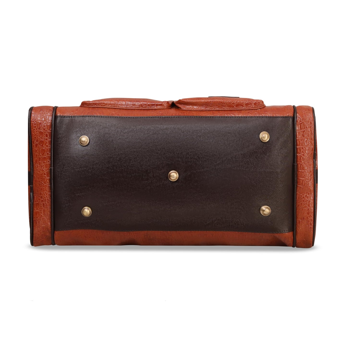 Leather World Duffel Bag Textured Leatherette Luggage Duffle Weekender Bag for Travel - Men and Women's (Tan)
