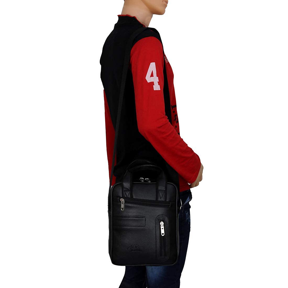 Leather World PU Leather Unisex Spacious Crossbody Sling Bag