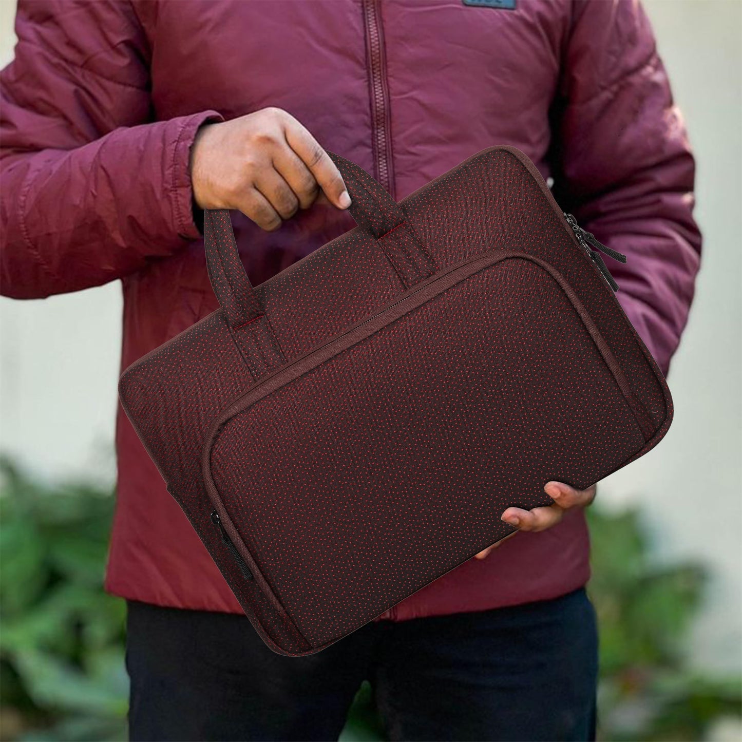 Leather World 15.6 inch Laptop Briefcase Shoulder Sling Office Business Professional Travel Messenger Bag for Men and Women Water Repellent Formal Executive Bags. (Maroon)