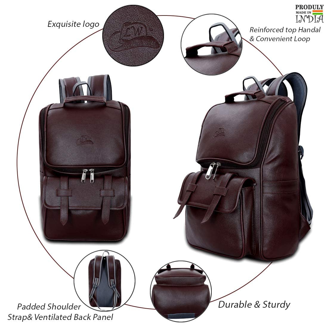 Premium Leatherette Unisex Backpack by Leather World