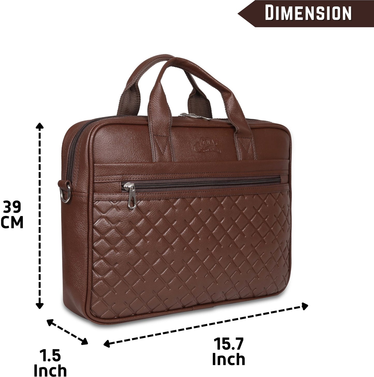 Leather World 15.6 inch Laptop Briefcase Shoulder Sling