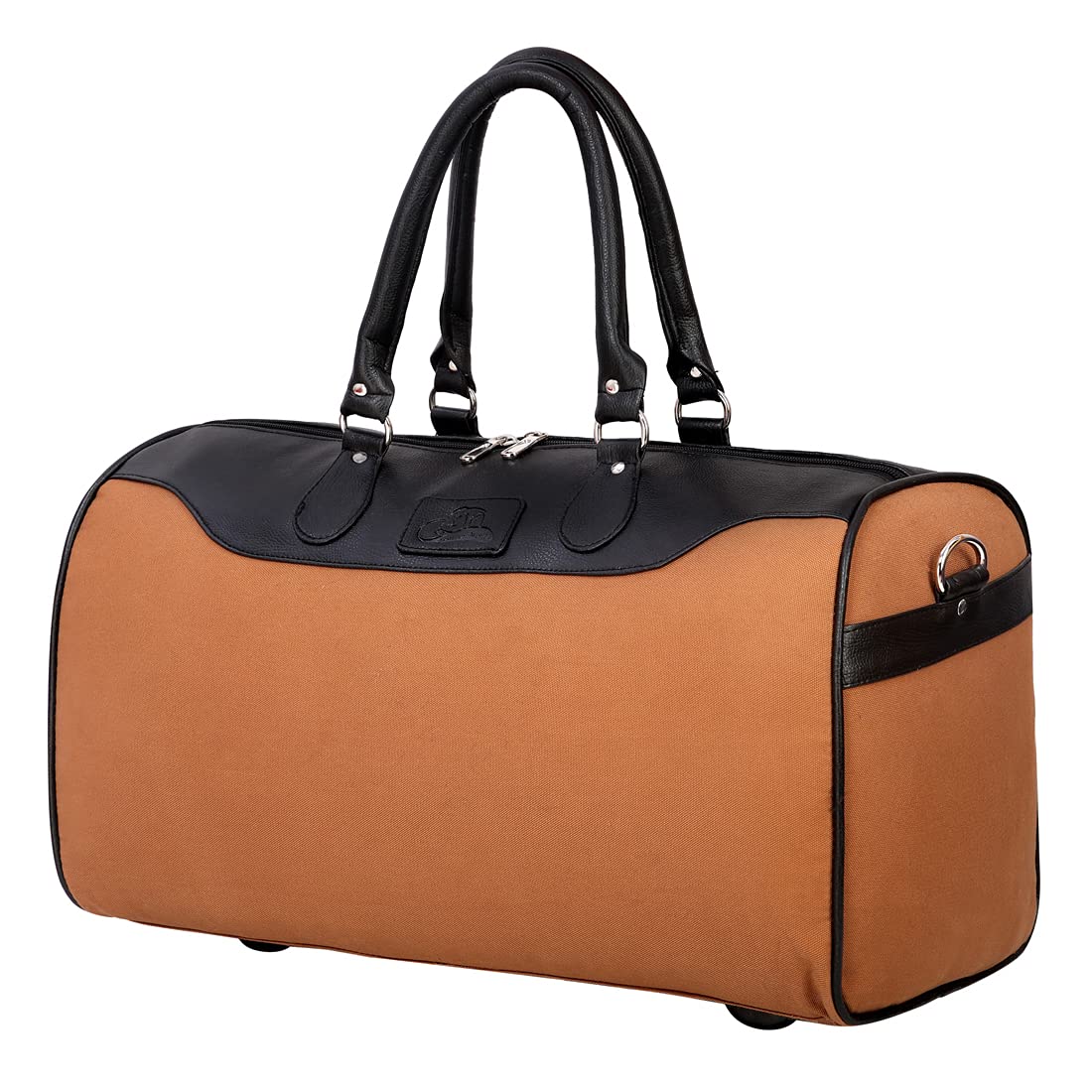 Leather World 30 Liter 20 Inch Canvas Weekender Travel Duffle Luggage Bag with Detachable Shoulder Strap for Men & Women Tan
