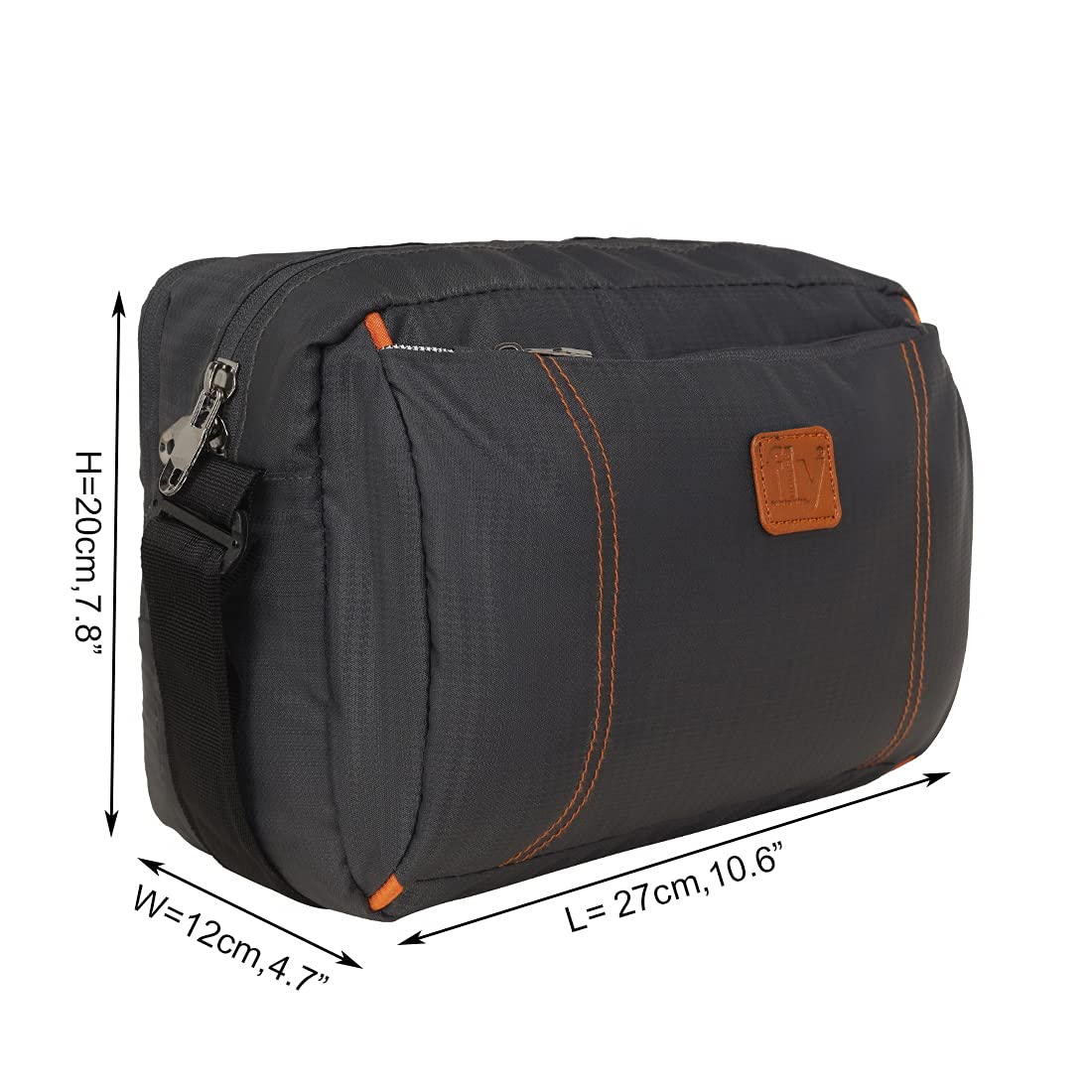 Fly Fashion Nylon Sling Bag for Men Cross Body Travel Office Business Messenger one Side Shoulder Bag for Men and Women - Grey