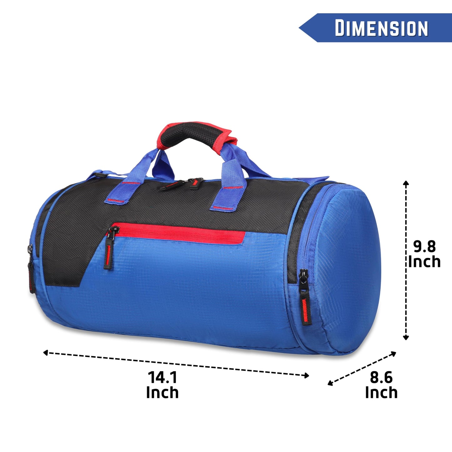 Leather World Gym Bag for Men & Women | Duffle Bag | Adjustable Shoulder Duffle Gym Bag | Water Resistant | Sports & Travel Bag