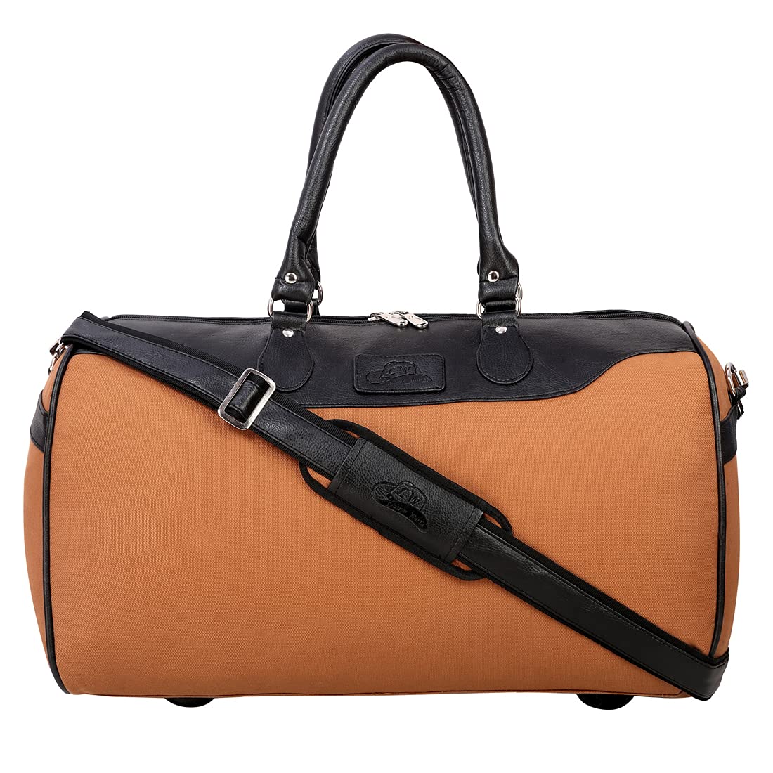 Leather World 30 Liter 20 Inch Canvas Weekender Travel Duffle Luggage Bag with Detachable Shoulder Strap for Men & Women Tan