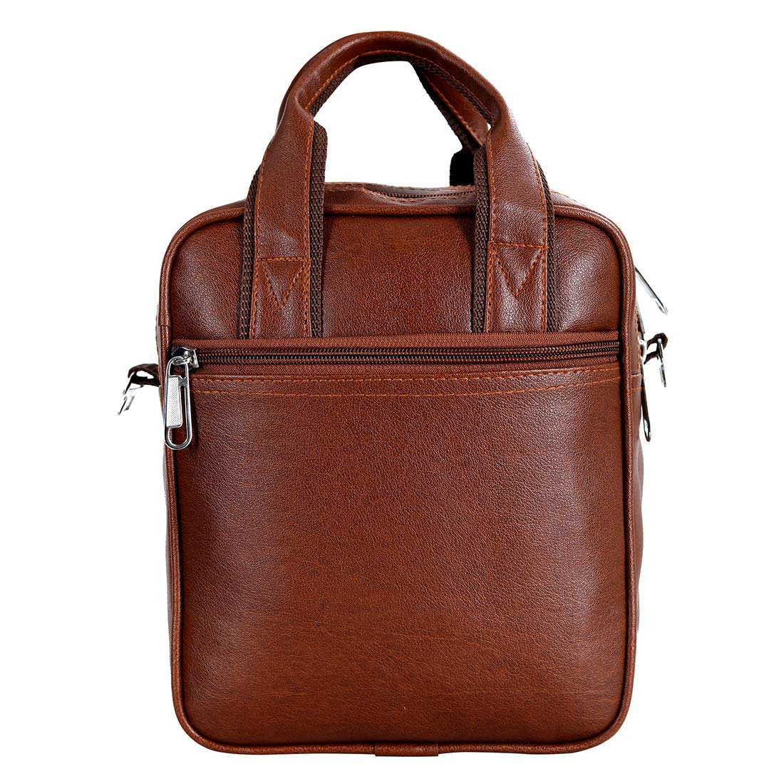 Leather World Sling Bag for Men PU Leather Messenger Cross Body Travel Office One Side Chest Shoulder Bag for Men & Women (Tan)