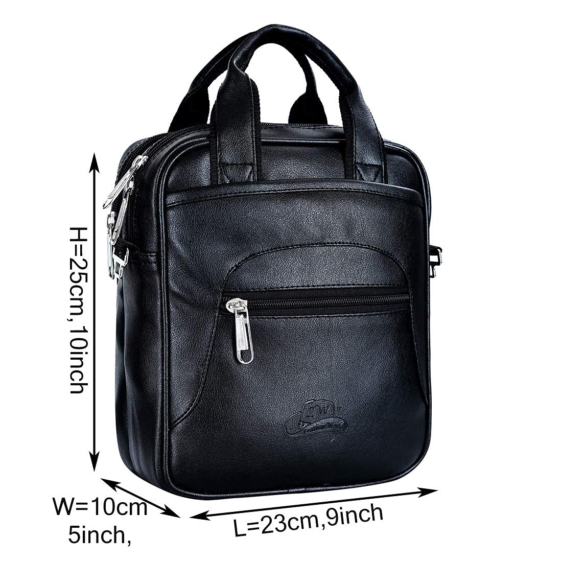 Leather World Sling Bag for Men PU Leather Messenger Cross Body Travel Office One Side Chest Shoulder Bag for Men & Women (Black)