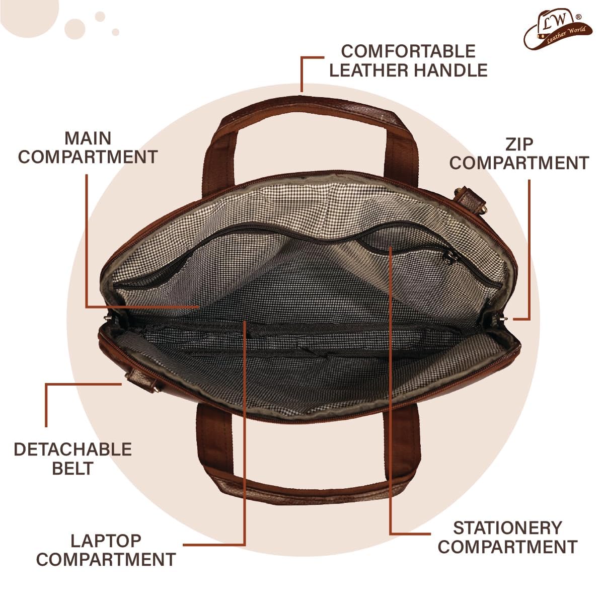 Laptop Office Bag Brown
