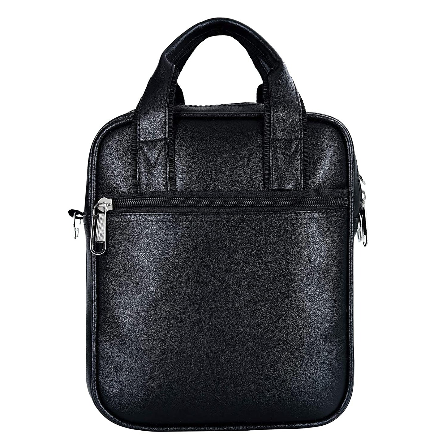 Leather World Sling Bag for Men PU Leather Messenger Cross Body Travel Office One Side Chest Shoulder Bag for Men & Women (Black)