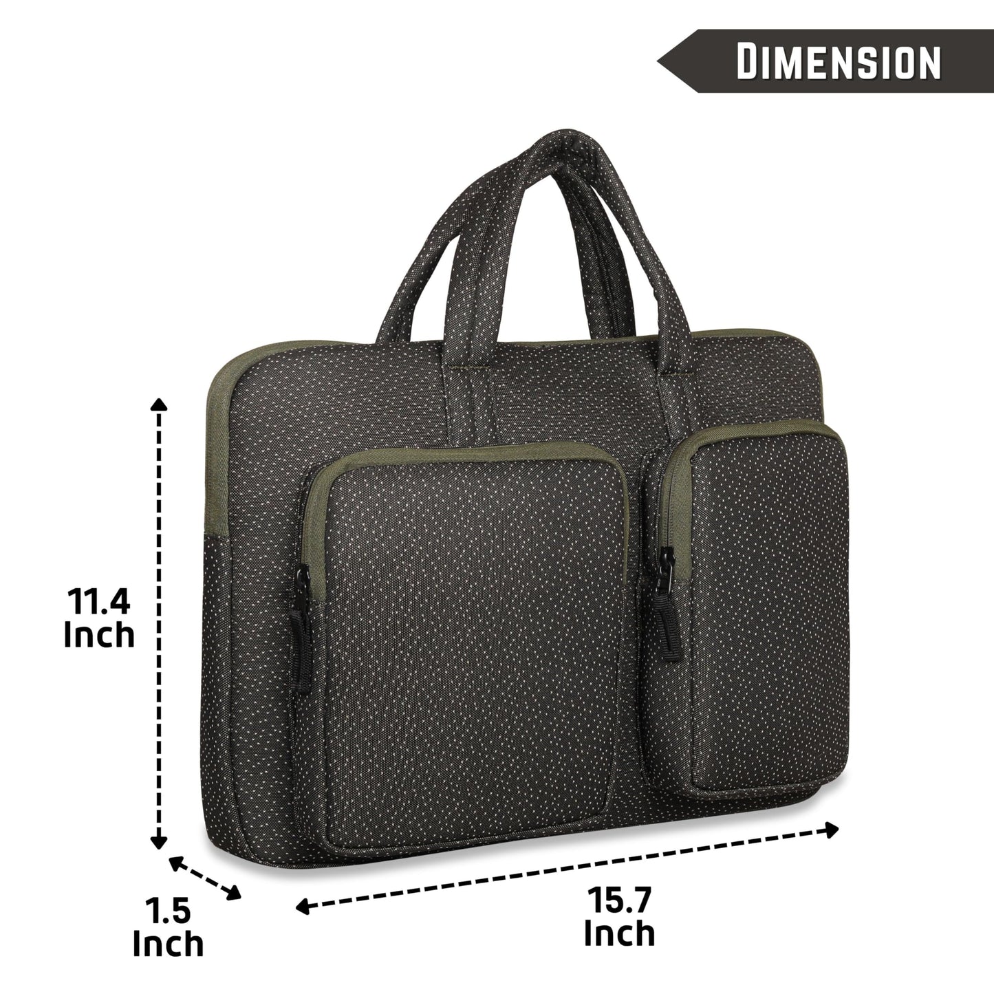Leather World 15.6 inch Laptop Briefcase Shoulder Sling Office Business Professional Travel Messenger Bag for Men and Women Water Repellent Formal Executive Bags. (Green)