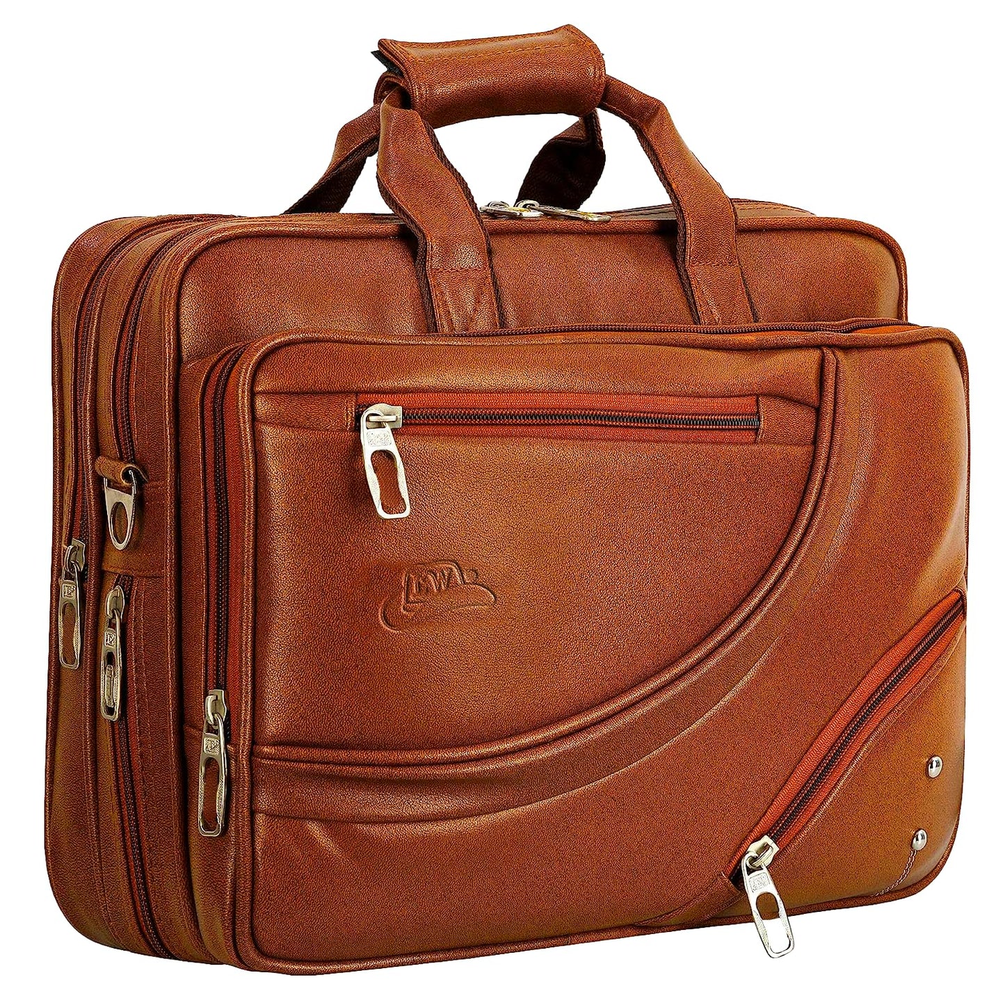 Expandable Leatherette Brown Unisex Office Laptop Messenger Bag