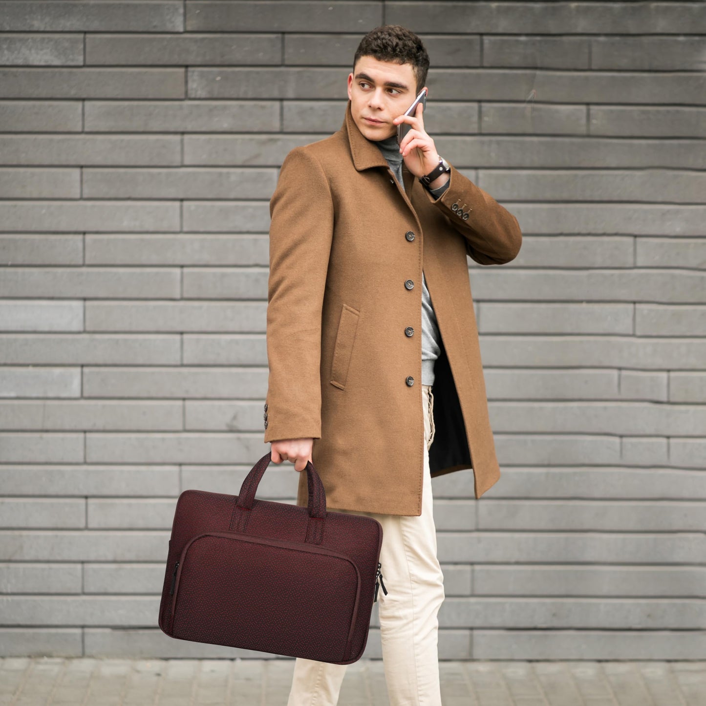 Leather World 15.6 inch Laptop Briefcase Shoulder Sling Office Business Professional Travel Messenger Bag for Men and Women Water Repellent Formal Executive Bags. (Maroon)