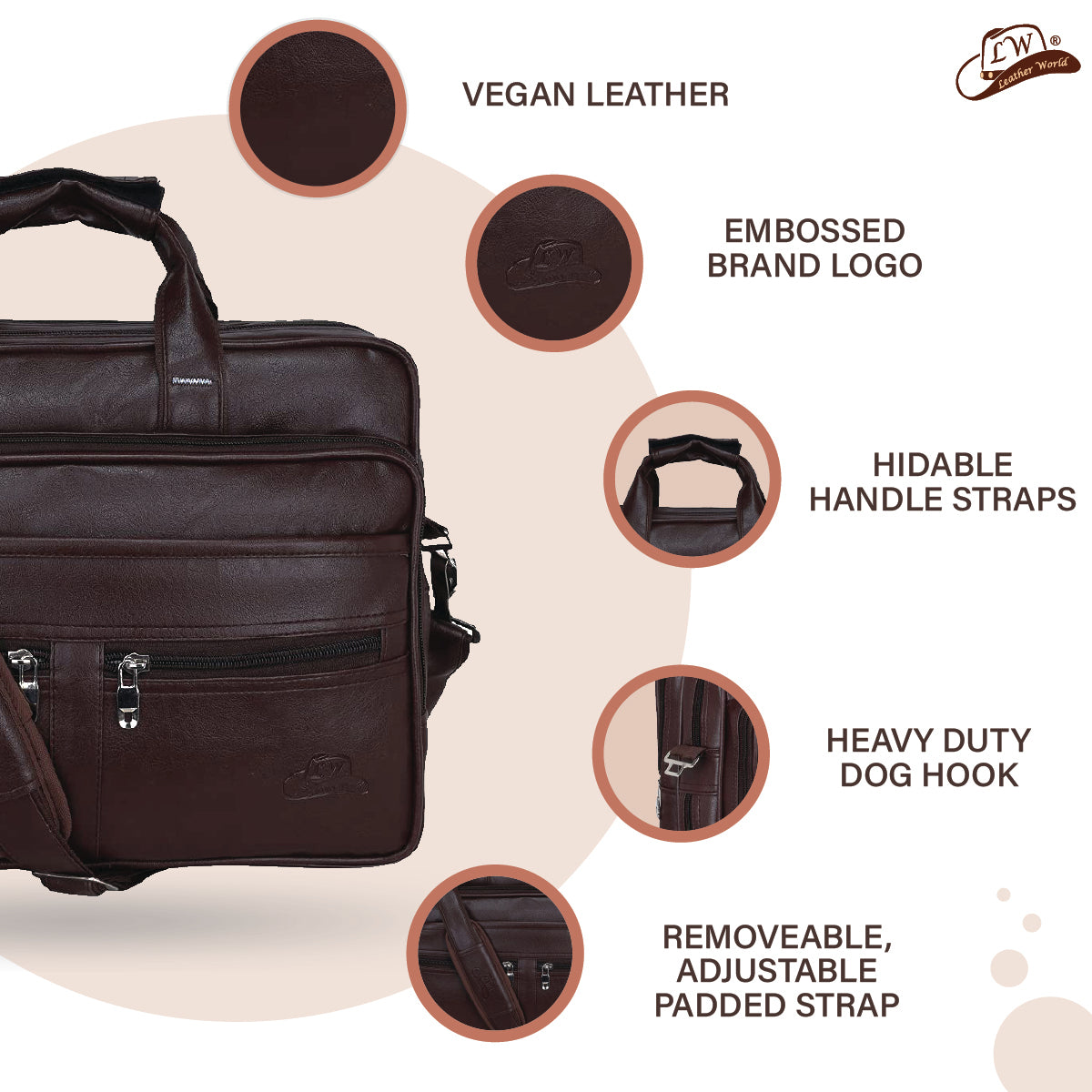 Office Laptop Bag Brown