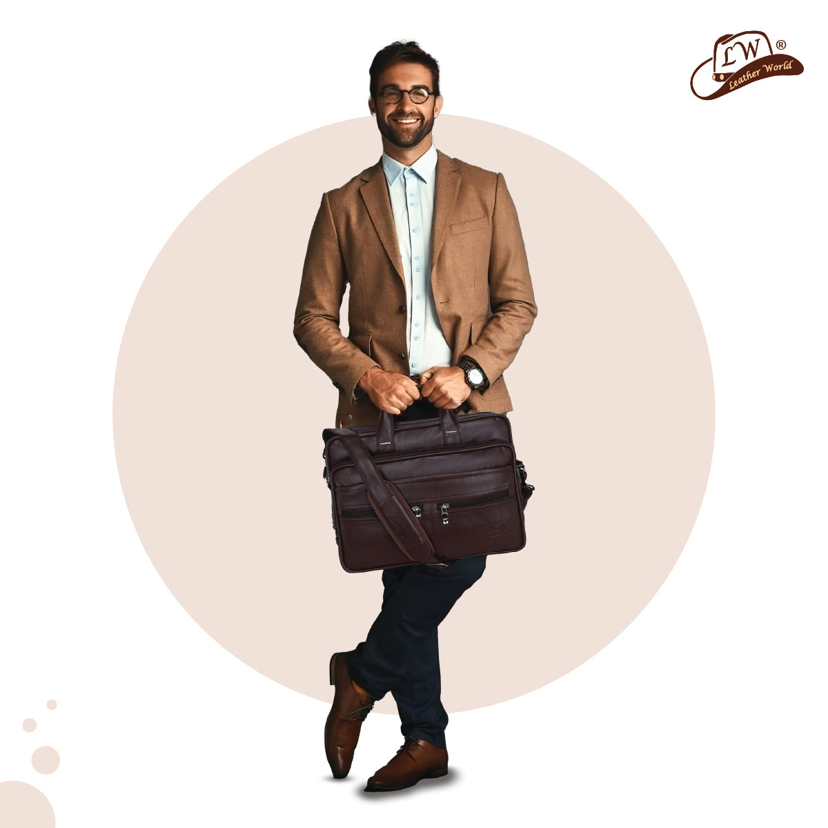 Office Laptop Bag Brown