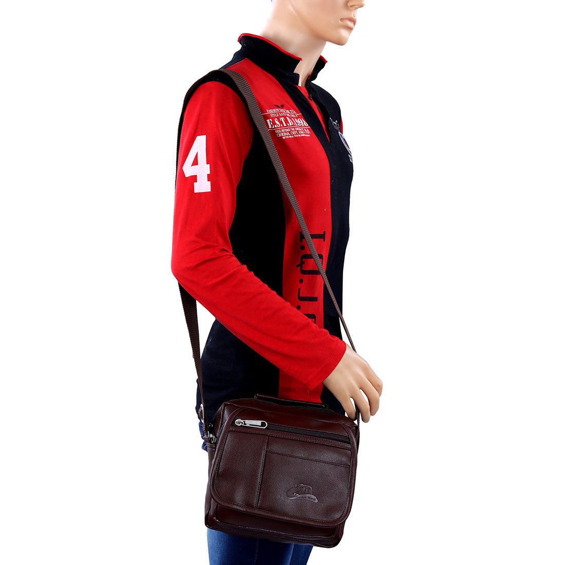 Leather World Unisex Leatherette Sling Bag