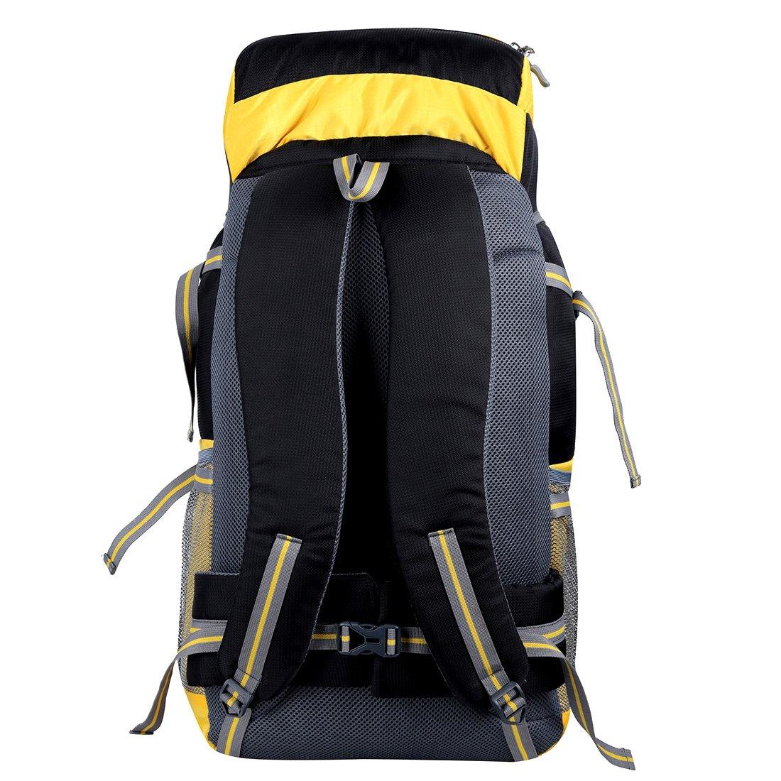 Black & Yellow Casual Trekking Rucksack Bag With Shoe Compartment