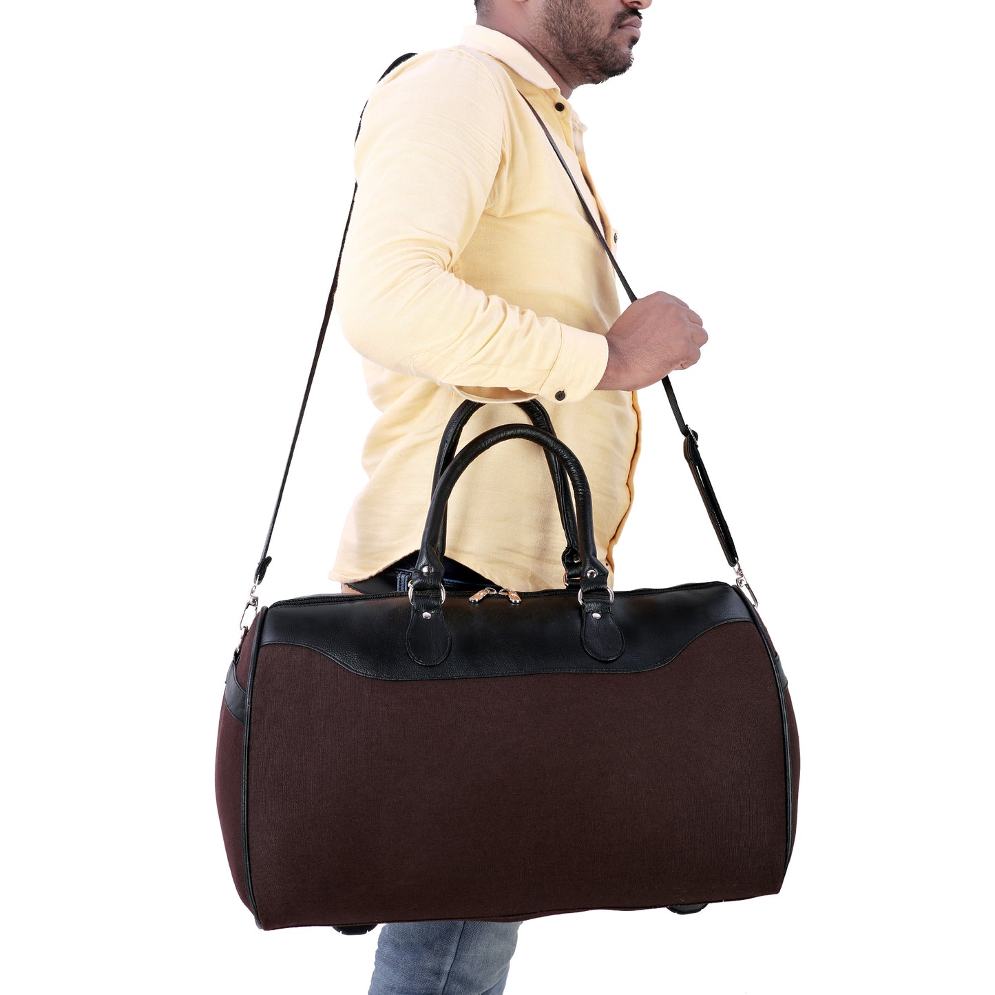Leather World 30 Liter Canvas Duffle Bag for Travel Business Trip Overnight Luggage Bag Men and Women