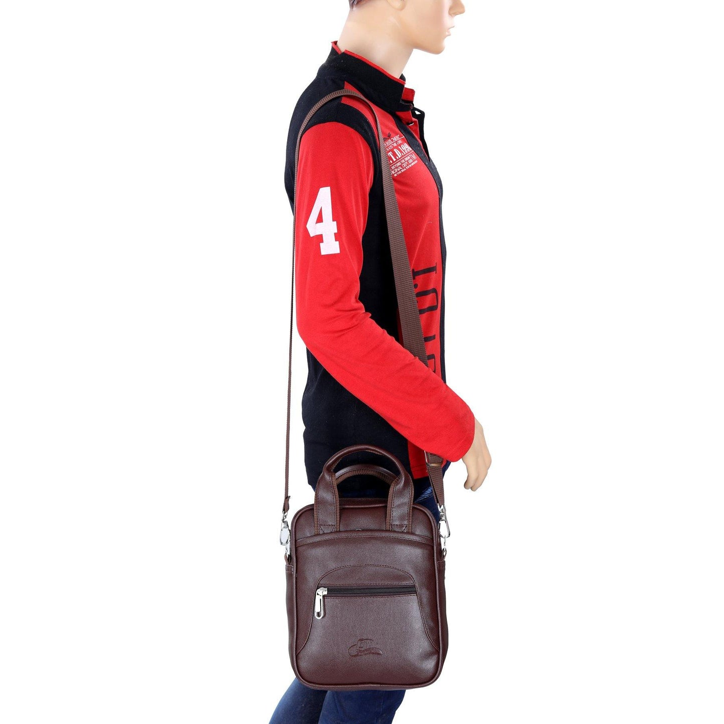 Leather World PU Leather Crossbody Sling Stylish Unisex Convenience