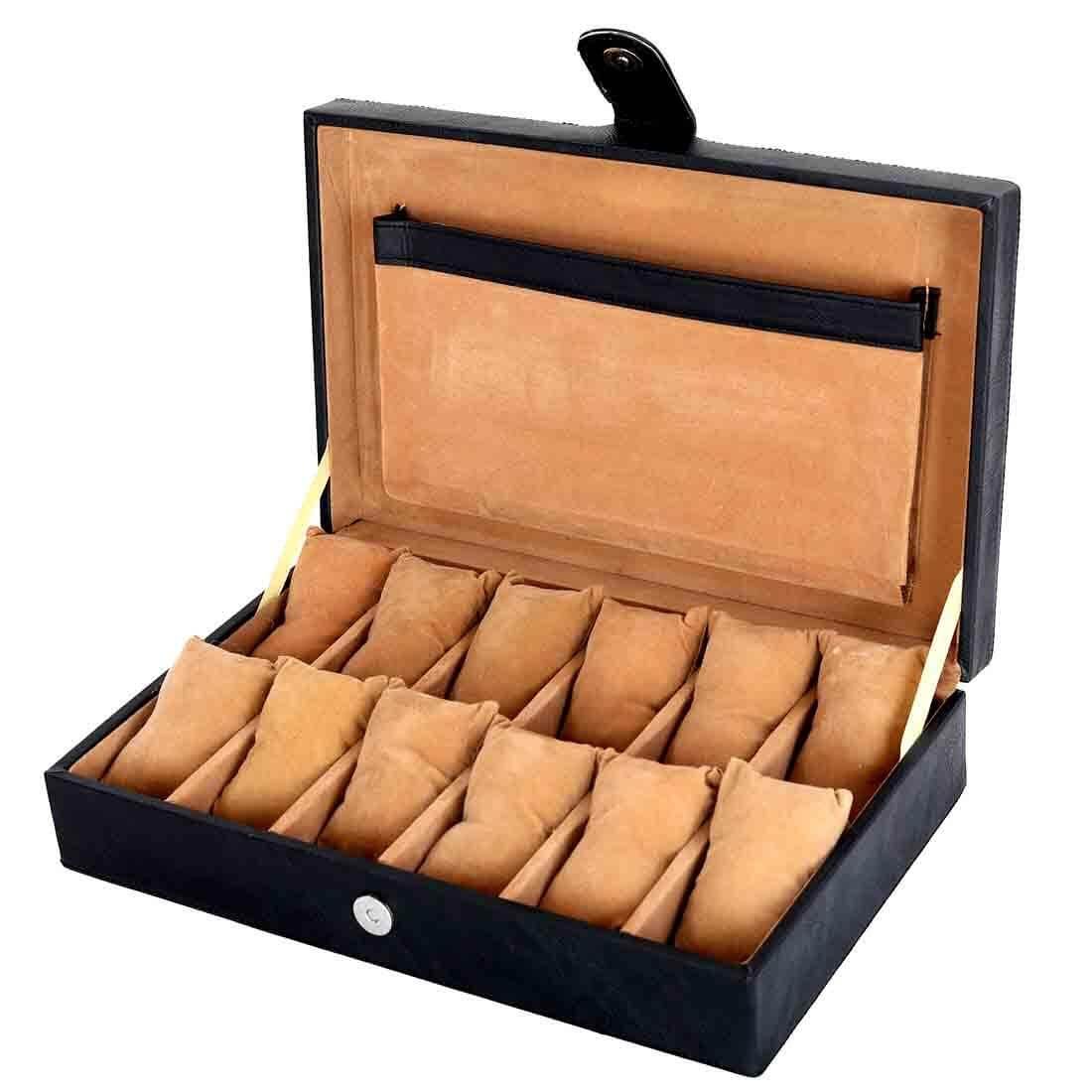 Leather World Unisex 12 Slots Watch Organiser Box - Leatherworldonline.net