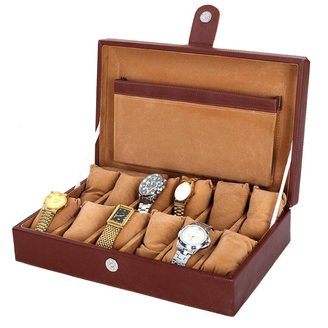 Leather World Unisex 12 Slots Watch Organiser Box - Leatherworldonline.net