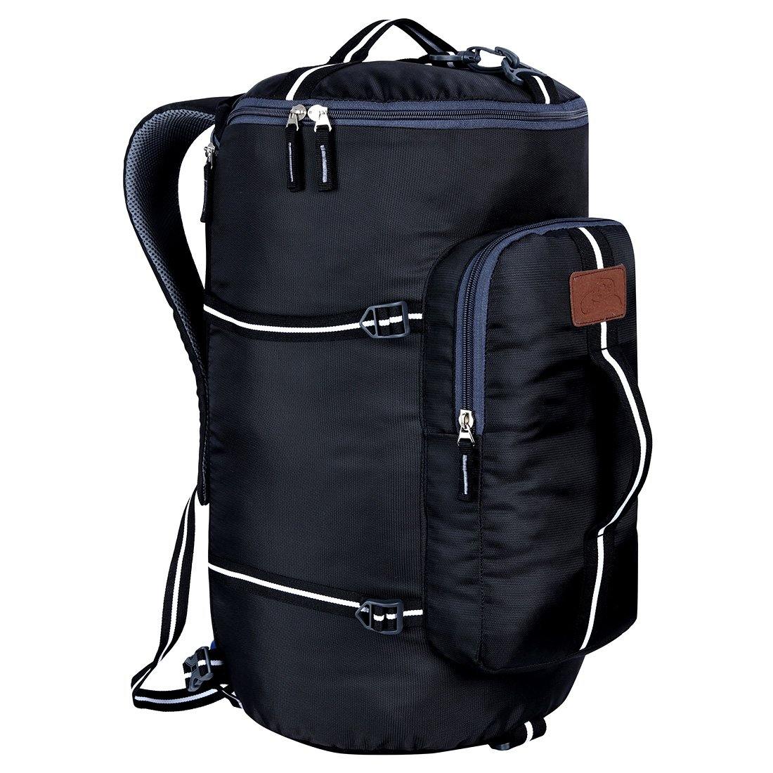 Black Nylon Unisex Casual Adventure Companion Trekking Rucksack Bag