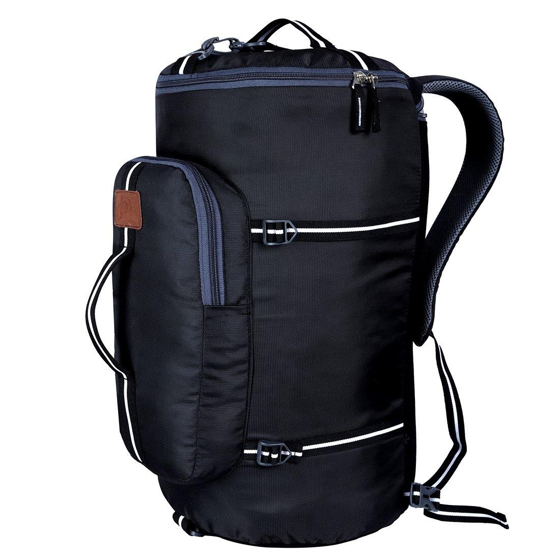 Black Nylon Unisex Casual Adventure Companion Trekking Rucksack Bag