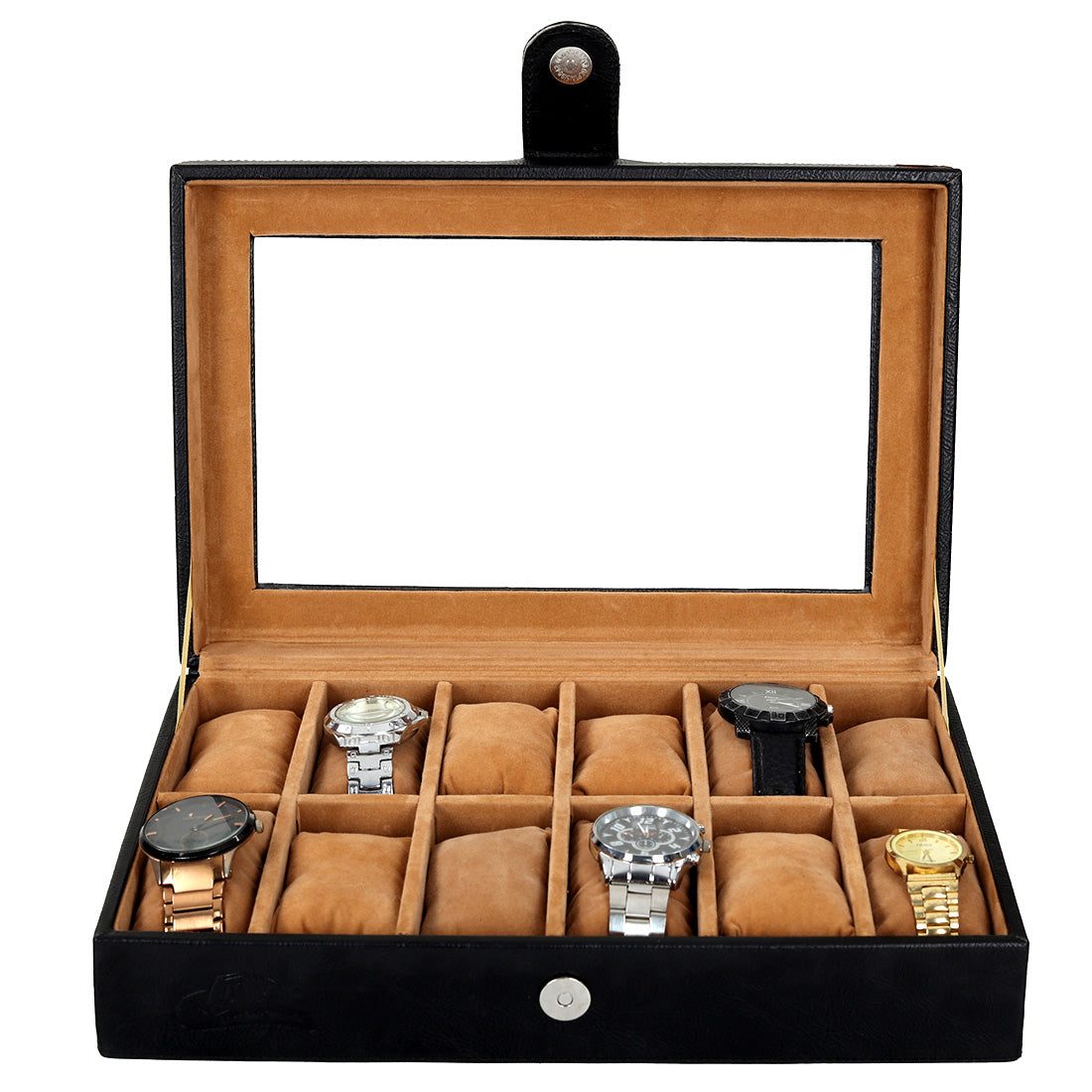 12 Slots Luxury Watch Box Organizer with Viewing Window