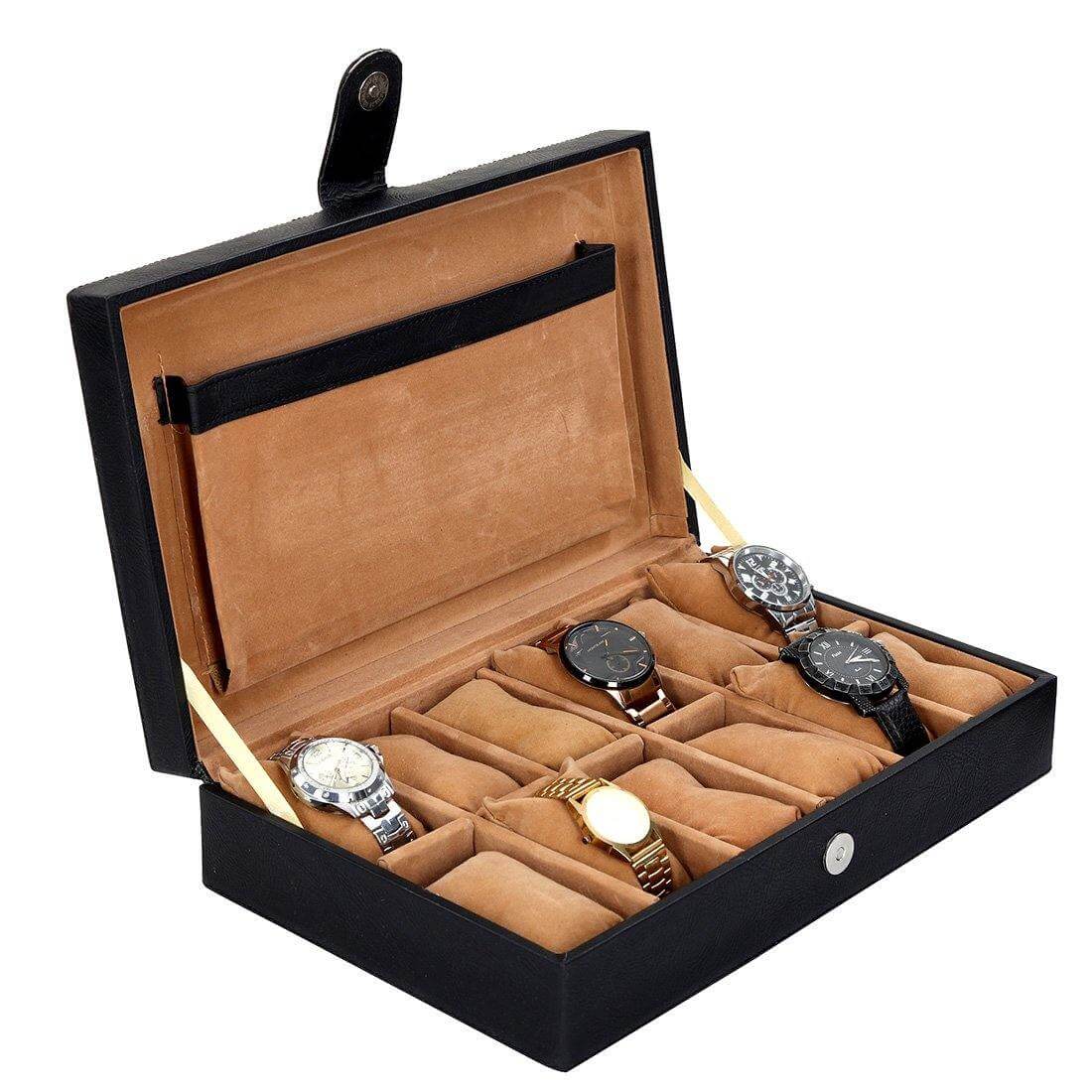 Leather World Unisex 12 Slots Watch Organiser Box - Leatherworldonline.net
