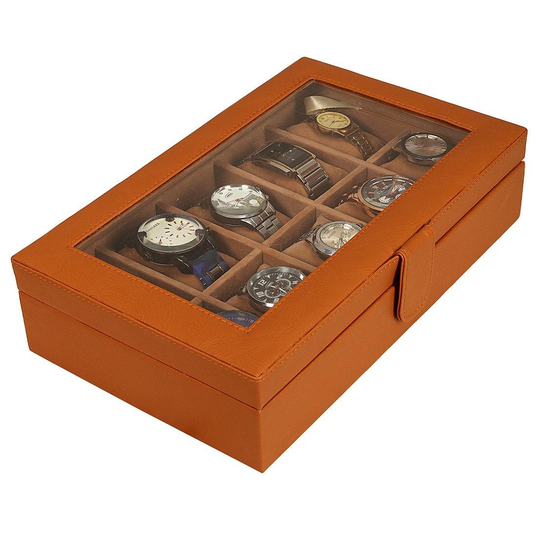 Leather World Unisex 10 Slots Watch Organiser Box - Leatherworldonline.net
