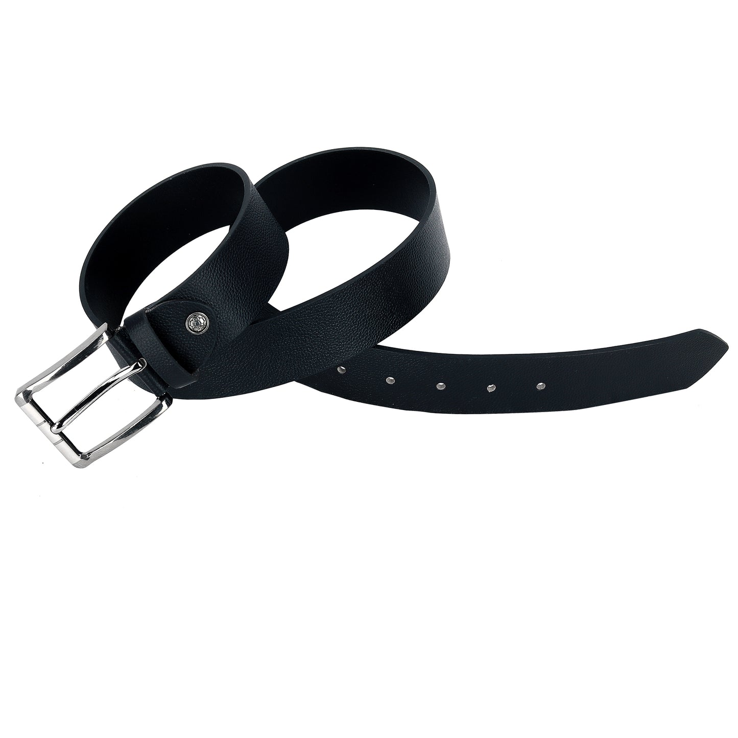 Leather World Pin Lock Buckle Genuine Leather Formal Casual Black Belt For Men Elegant Gift Box