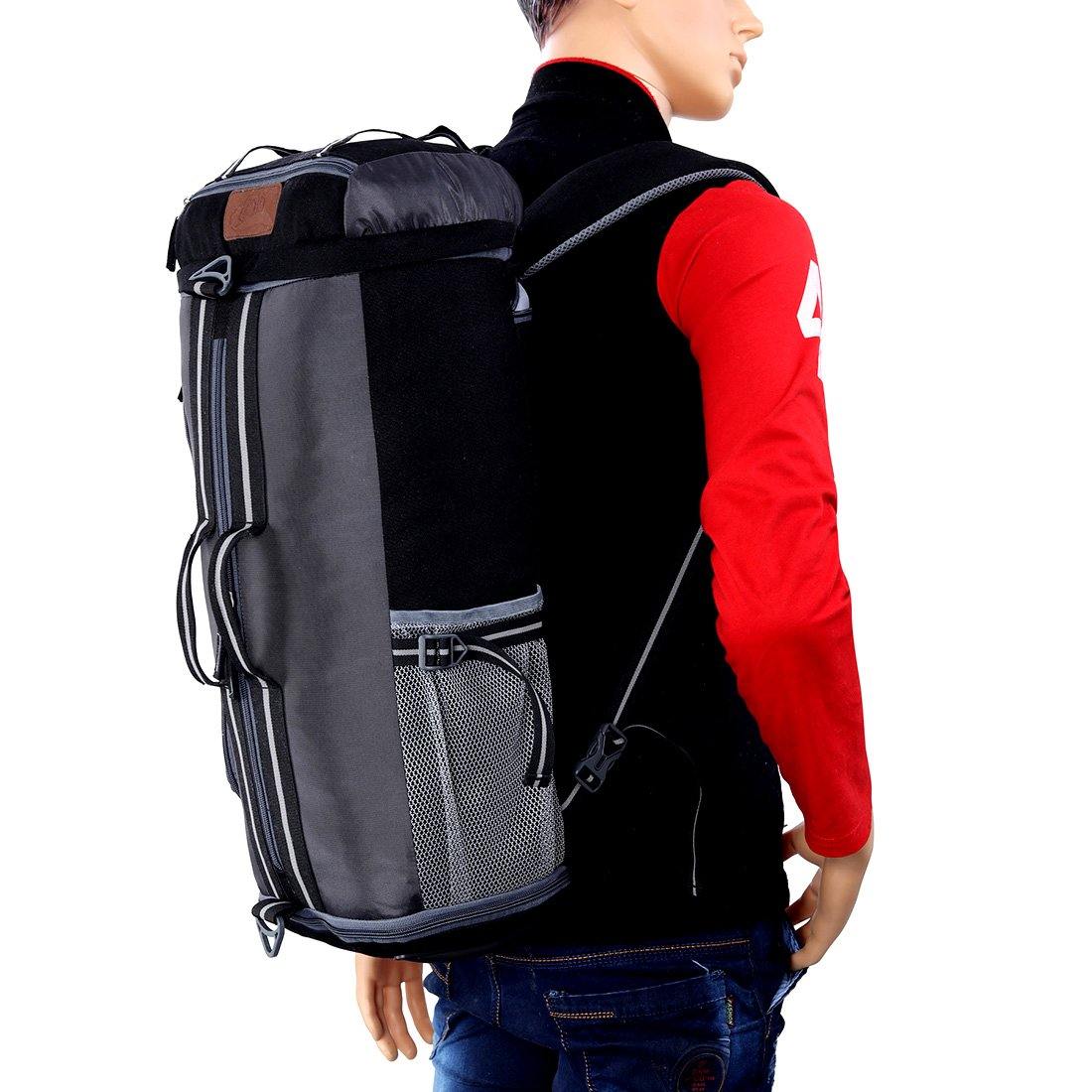 Black & Grey Casual Trekking Rucksack Bag With Shoe Compartment