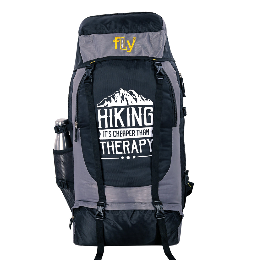 Adventure Backpack Trekking Hiking Travel Rucksack Bag With Shoe Compartments Rucksack - 55 L (Grey)