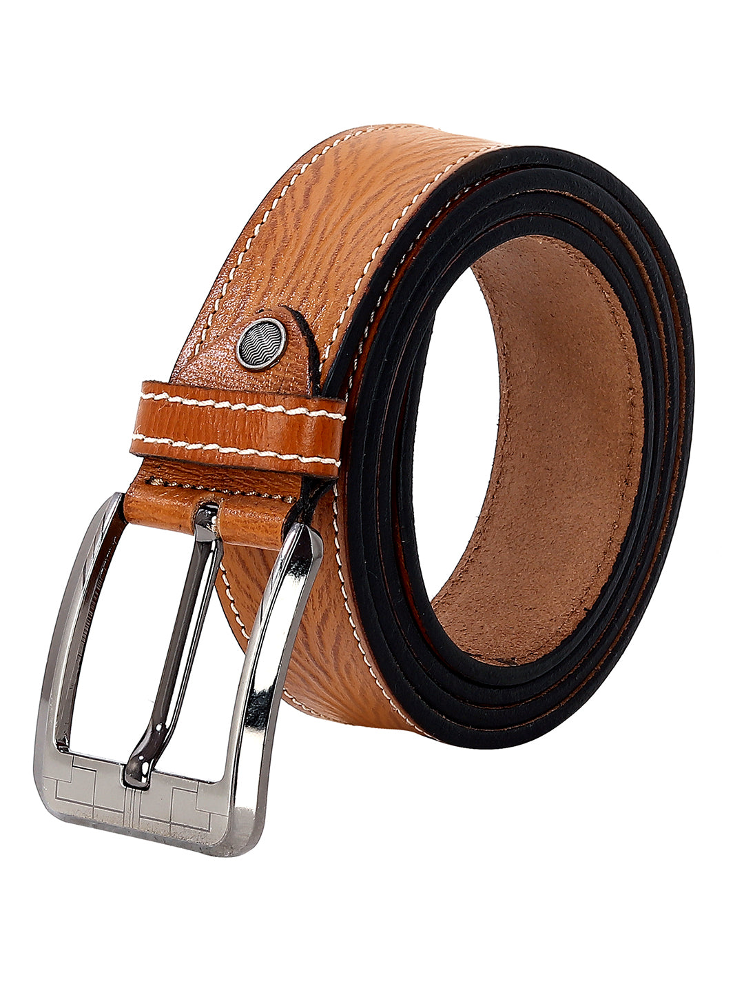 Leather World Formal Casual Tan Color Branded Stylish Genuine Leather Belts For Men